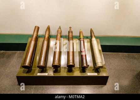 Defused artillery shells, exhibits on display in the War Remnants Museum of Vietnam War, Saigon (Ho Chi Minh City), south Vietnam, south-east Asia Stock Photo