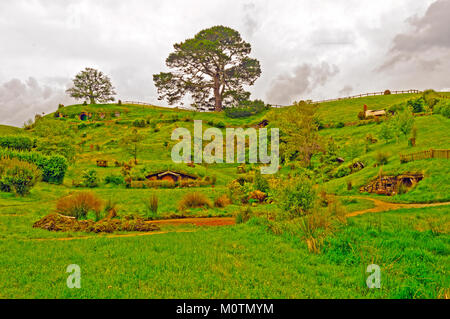 Hobbiton Set near Matamata, New Zealand Stock Photo