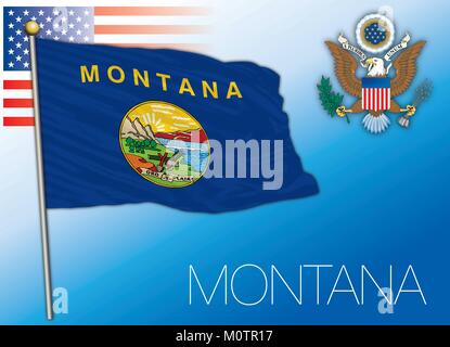 Montana federal state flag, United States Stock Vector