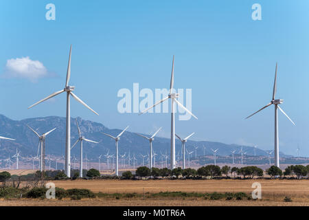 Wind power farm in province of Cádiz, Andalusia, Spain Stock Photo