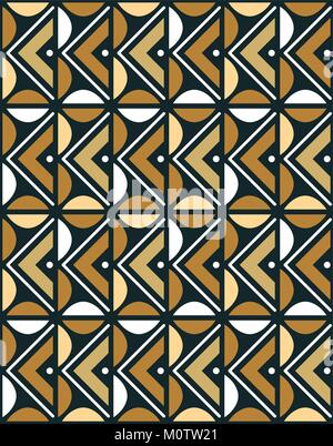 Seamless African ornament with coffee beans. Vector ornament in natural colors. Geometric pattern for design in African style. Stock Vector