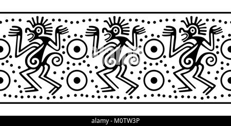 Seamless border in Indian style. Design of the Indians of South America Stock Vector