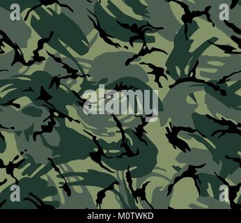 Camouflage seamless pattern. Military print in jungle colour. Army background. Stock Vector