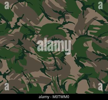 Camouflage seamless pattern. Military print in forest colour. Army background. Stock Vector
