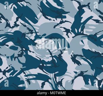 Camouflage seamless pattern. Military print in winter colour. Army background. Stock Vector