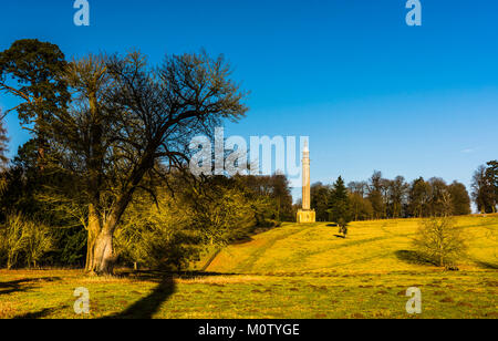 Lord Cobham's Pillar at Stowe Landscape Gardens, Buckinghamshire, UK Stock Photo