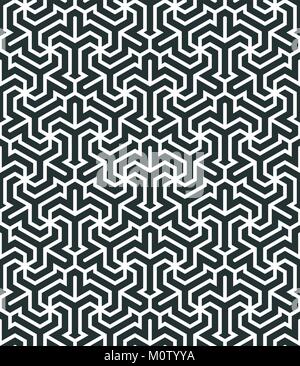 Seamless pattern with geometric tessellation style. Mosaic based on hexagonal mesh. Abstract geometric background. Stock Vector