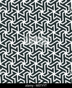 Seamless pattern with geometric tessellation style. Mosaic based on hexagonal mesh. Abstract geometric background. Stock Vector