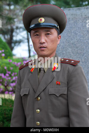 North Korean army officer in the Demilitarized Zone, North Hwanghae Province, Panmunjom, North Korea Stock Photo