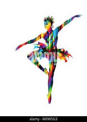 Rhythmic gymnastics. Nightclub ballet dancer Stock Vector