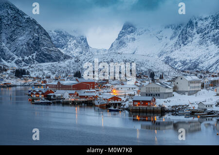 Lofoten Islands, Reine, Norway. Winter scene Stock Photo