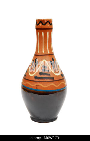Ceramic painted, traditional jug on white background Stock Photo