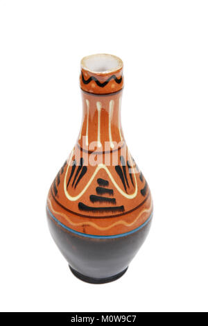 Ceramic painted, traditional jug on white background Stock Photo