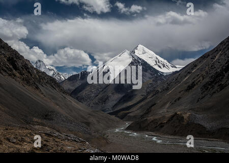 Chapchingal Sar I (Altitude: 6483 meters), Pakistan. The peak in the Karakoram range with a beautiful shape, stands out because of it's prominence. Stock Photo