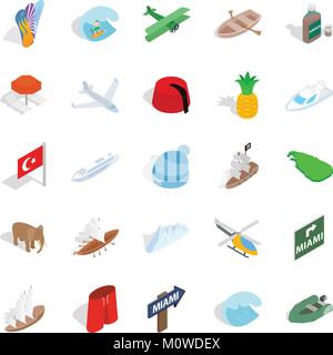 Trial icons set, isometric style Stock Vector