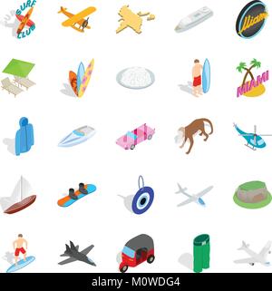 Survive icons set, isometric style Stock Vector