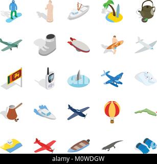 Life experience icons set, isometric style Stock Vector