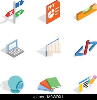 Creative specialty icons set, isometric style Stock Vector