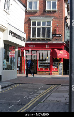 Reeve the Baker on Butcher Row, a medieval street in Salisbury, England. Stock Photo