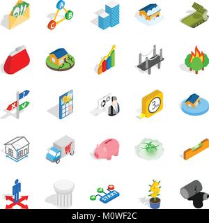 Feedback icons set, isometric style Stock Vector