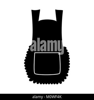 apron, cartoon pinafore silhouette isolated on white background Stock Vector