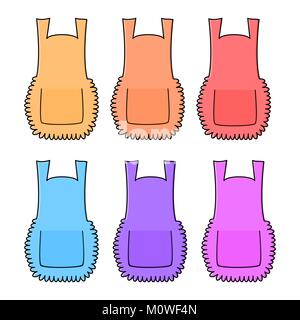 apron, cartoon pinafore set isolated on white background Stock Vector