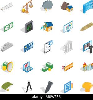 Feedback loop icons set, isometric style Stock Vector