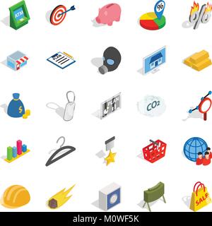 Comment icons set, isometric style Stock Vector