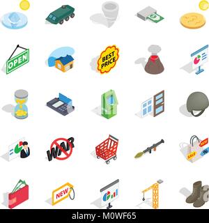 Positive feedback icons set, isometric style Stock Vector