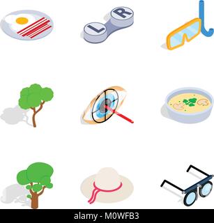 Promote health icons set, isometric style Stock Vector