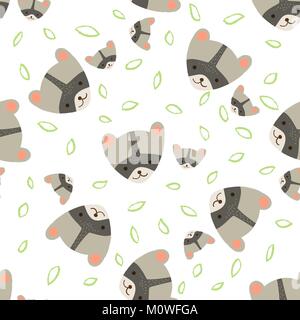 Pattern raccoon Stock Vector