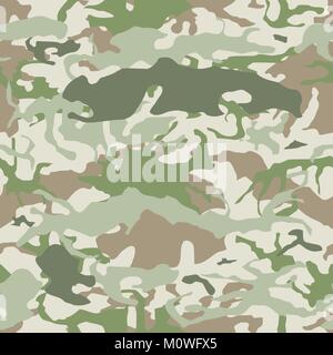 Camouflage seamless vector pattern - military camo texture. Stock Vector