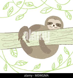 Sloth illustration Stock Vector