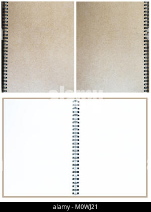 Brown color notebook on wood background Stock Photo