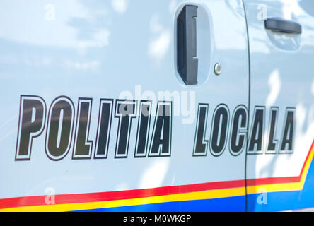 Car of the local police of Romania Stock Photo