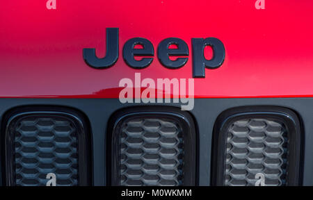 GALATI, ROMANIA - SEPTEMBER 2, 2017: Jeep is a brand of American automobiles that produce solely of sport utility vehicles and off-road vehicles, but  Stock Photo