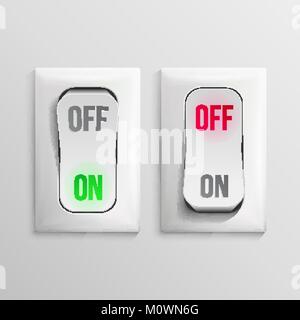 Abstract graphic image of an electric toggle switch on a shiny silver ...
