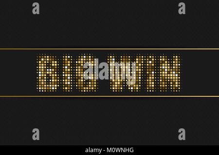 Big Win golden halftone advertising sign with geometric pattern for your design Stock Vector