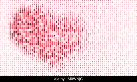 Vector illustration of dotted heart pattern as a background. Abstract heart template with halftone effect for your design Stock Vector