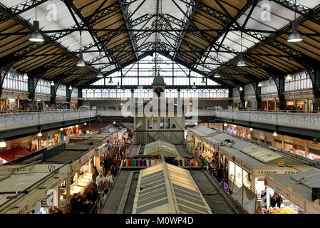 Cardiff Market/ Cardiff Indoor Market a unique Victorian structure established in 1891 Stock Photo