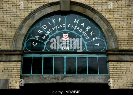 Cardiff Market/ Cardiff Indoor Market a unique Victorian structure established in 1891 Stock Photo