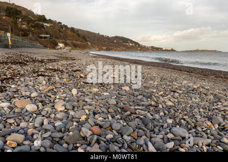 Killiney Beach with a view of Sorrento Terrace Stock Photo