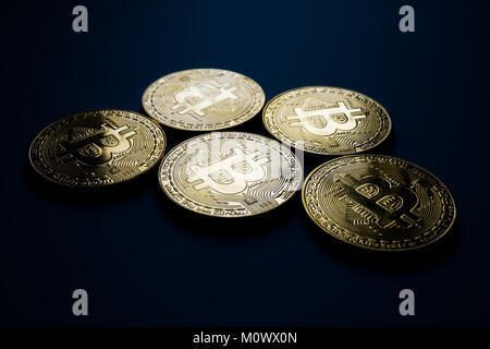 Bitcoin  on black background Stock Photo