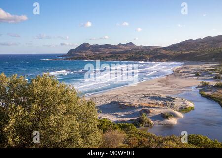 France,Haute-Corse ,towards île Rousse,the desert of Agriates,Anse of Peraiola,beach of Ostriconi Stock Photo