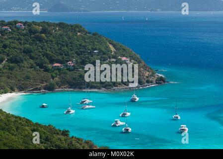 British Virgin Islands,Jost Van Dyke,White Bay,elevated view Stock Photo