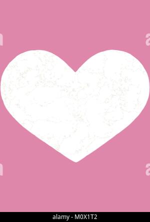 White Textured Heart On A Light Pink Background Stock Vector