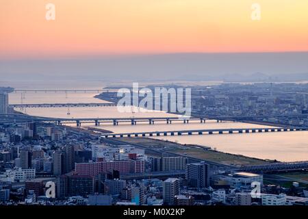 Japan,Honshu island,Kansaï region,Osaka,port of the city Stock Photo