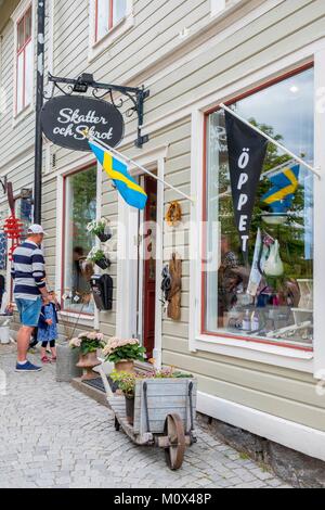 Sweden,Stockholm archipelago,Vaxholm,antiquary in the center of Sweden Stock Photo