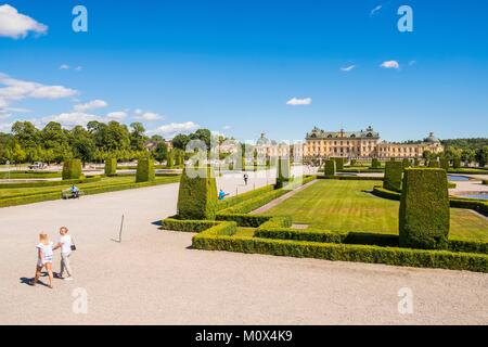 Sweden,Stockholm County,Lovon Island,Lake Malaren,Drottningholm Royal Estate,listed as World Heritage by UNESCO,residence of the Swedish Royal Family Stock Photo