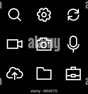 Set of icons for simple flat style ui design. Stock Vector